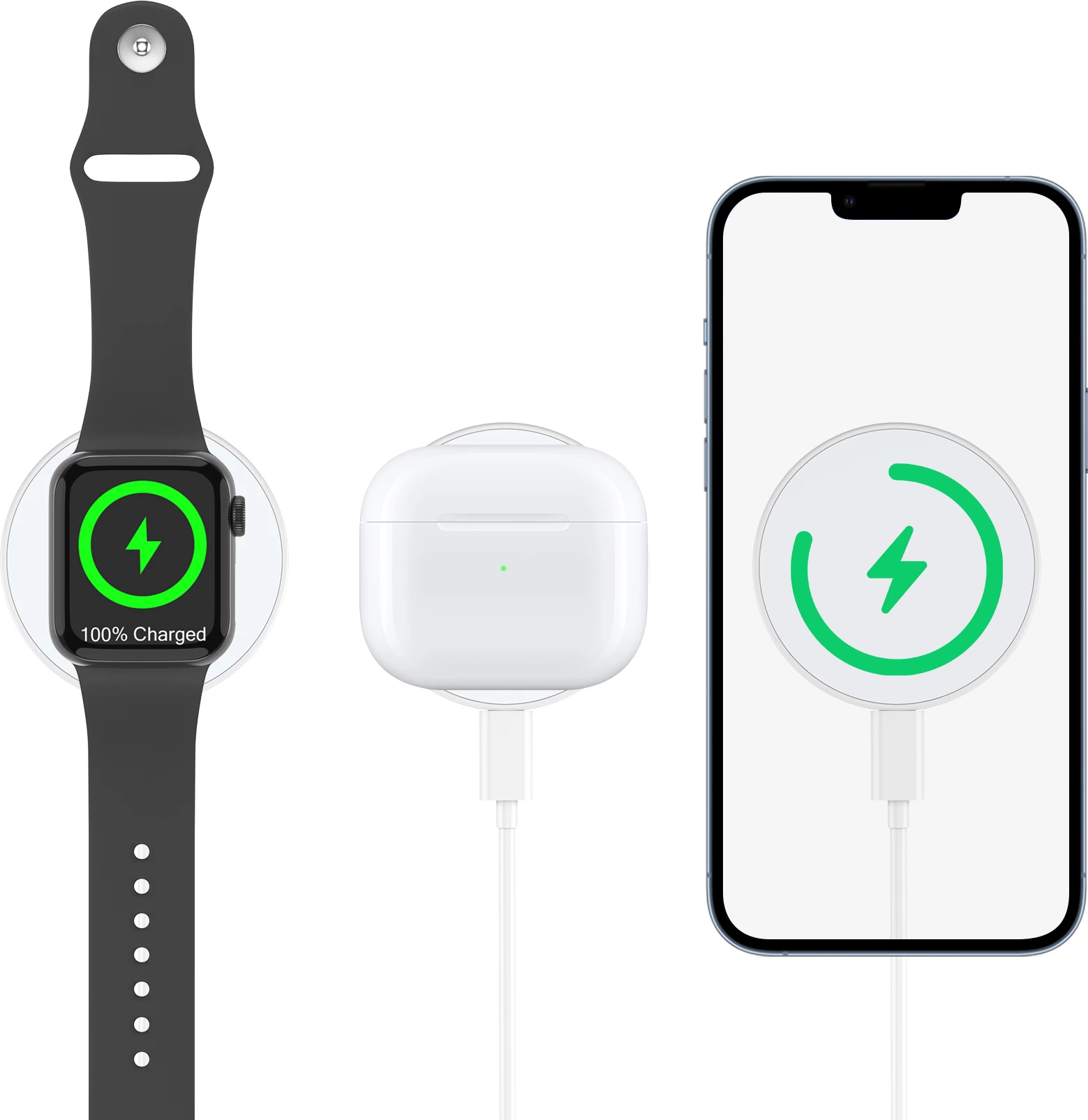 Karikues induktiv MagSafe Choetech T603-F me mbajtëse, i bardhë