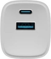 Karikues NATEC RIBERA GAN, 1X USB-A + 1X USB-C, i bardhë