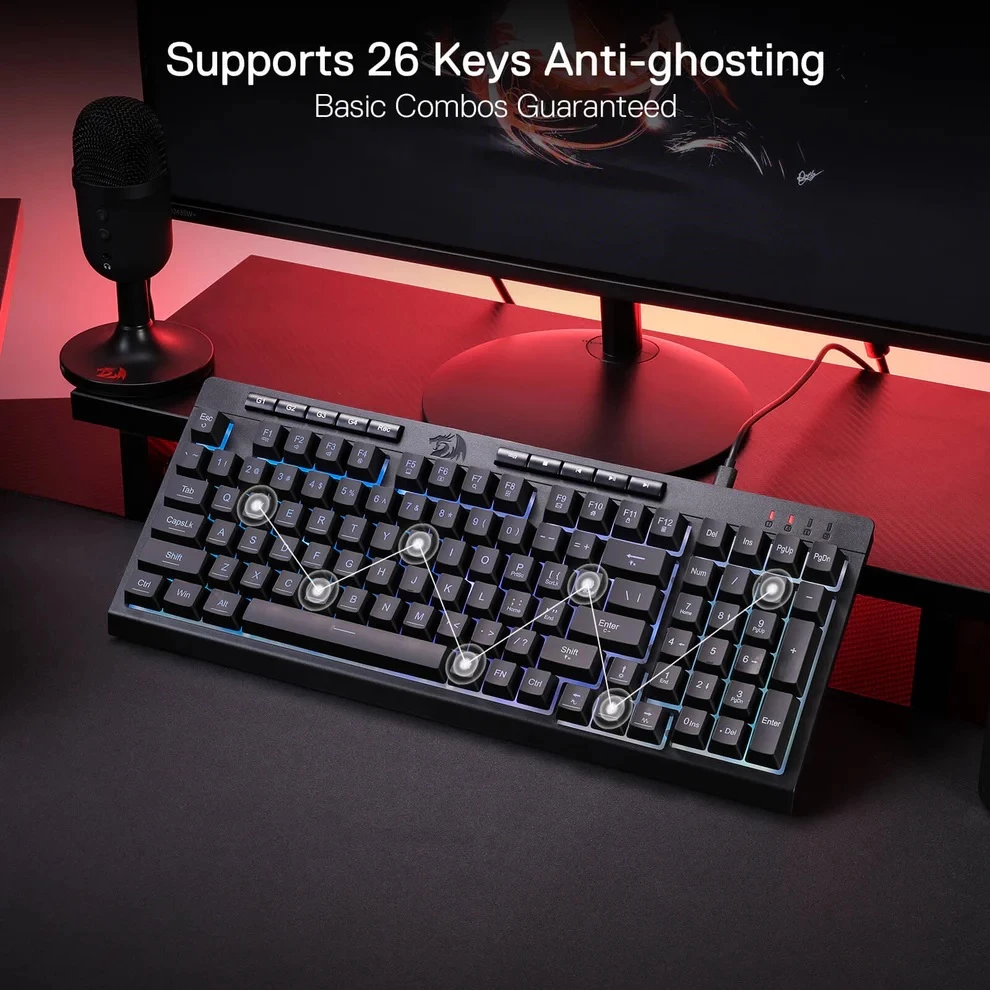 Tastierë gaming Redragon Shiva Pro K515-RGB, USB, RGB, 98 taste, membrane, me makro G1-G4