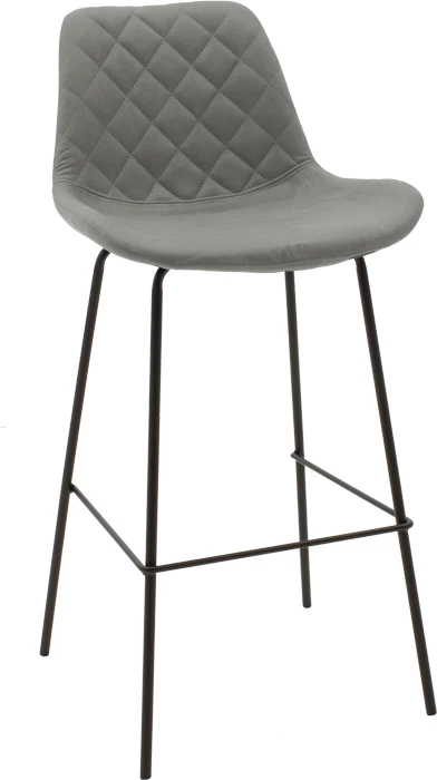 Karrige për bar Faith, ngjyrë anthracite antike, metal i zi, 50x54x104cm, set prej 2 copë