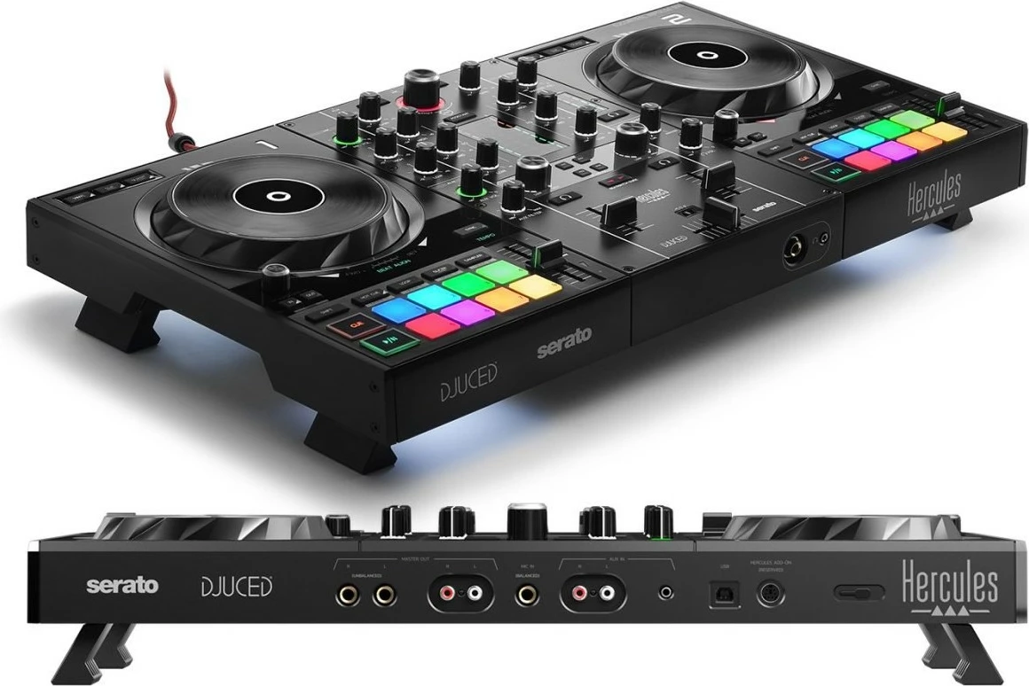 Kontroller DJ Hercules Inpulse 500, USB, 2 dalje për kufje, 1 hyrje mikrofon, i zi