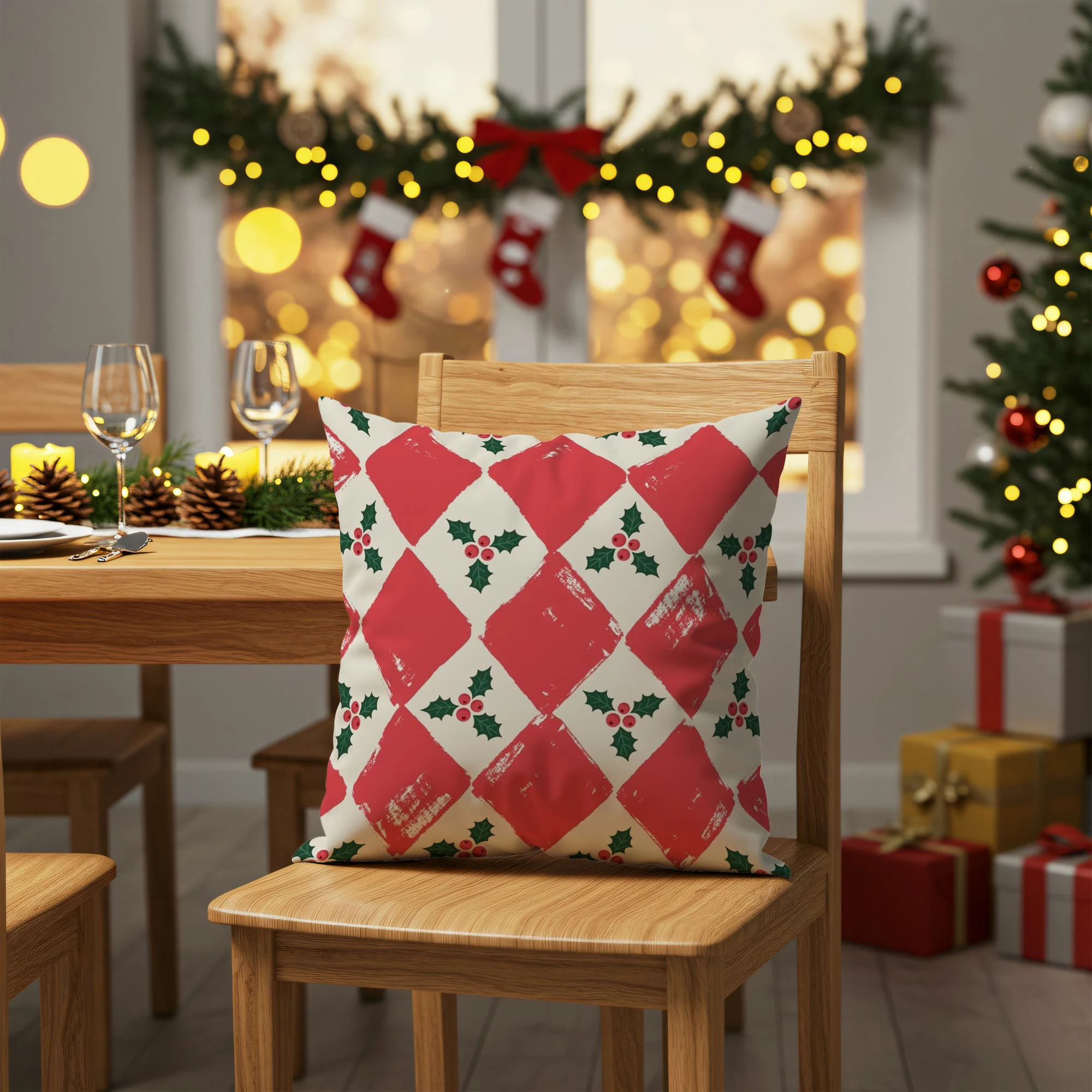 Set mbulesash jastëku (2 copë), motive festive, Evila Originals, PLW-NWYR26 - 5