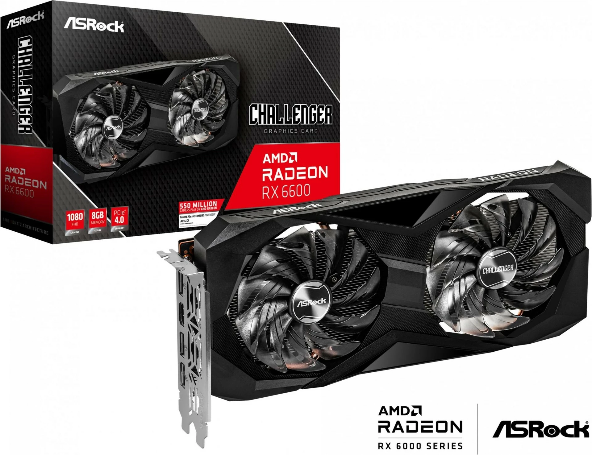 Kartelë grafike ASRock Challenger RX6600 CLD 8G, Radeon RX 6600, 8 GB, GDDR6, PCI Express 4.0, e zezë