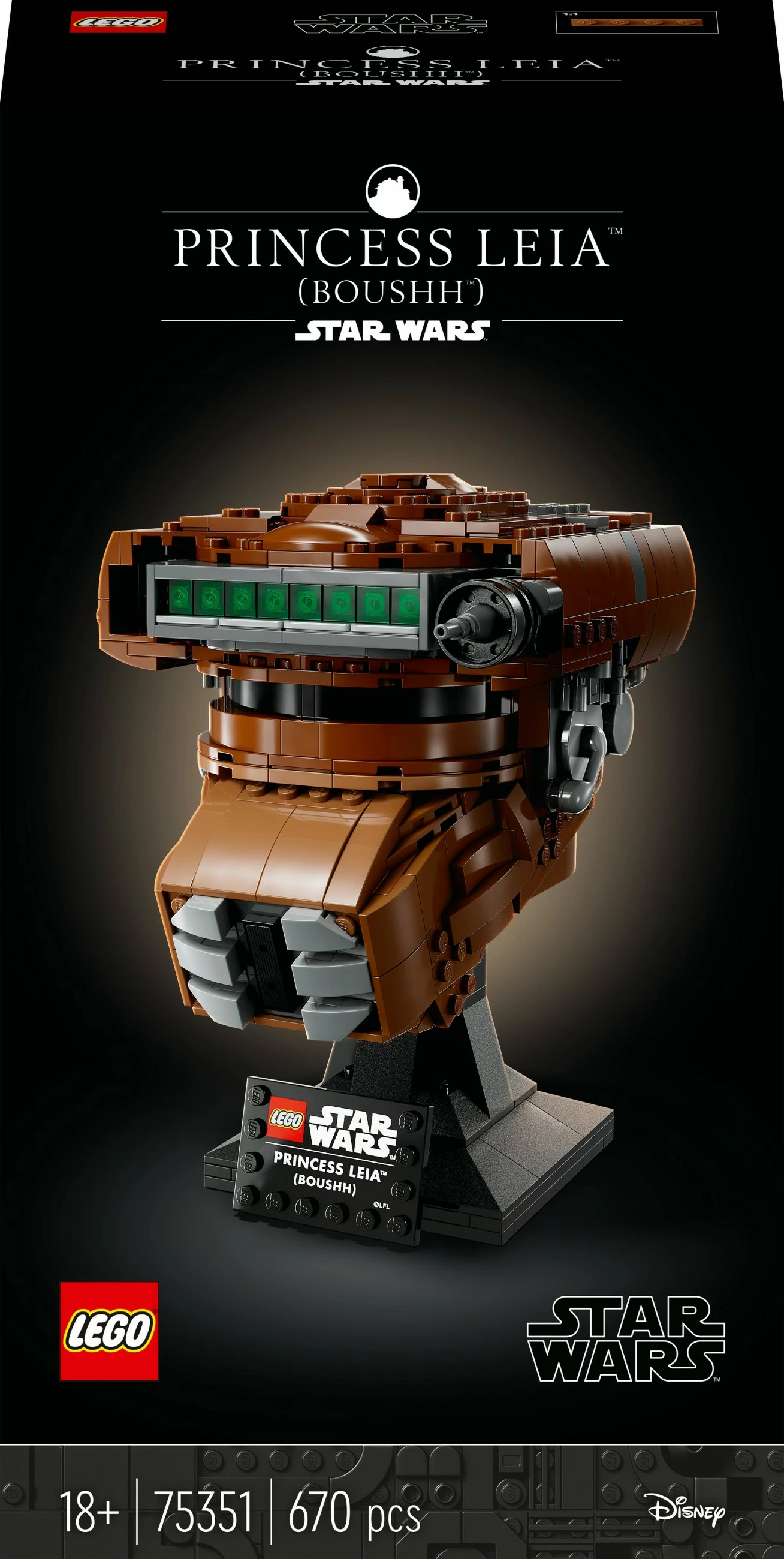 Set ndërtimi LEGO Star Wars 75351 helmetë Princesha Leia (Boushh), 670 pjesë, multikolor