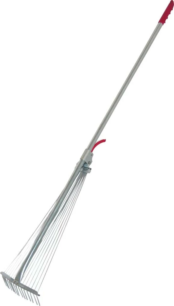 Grablje çeliku MEGA 40090, 15 dhëmbë, gjerësi pune e rregullueshme 20-65 cm, kuqe/argjendtë