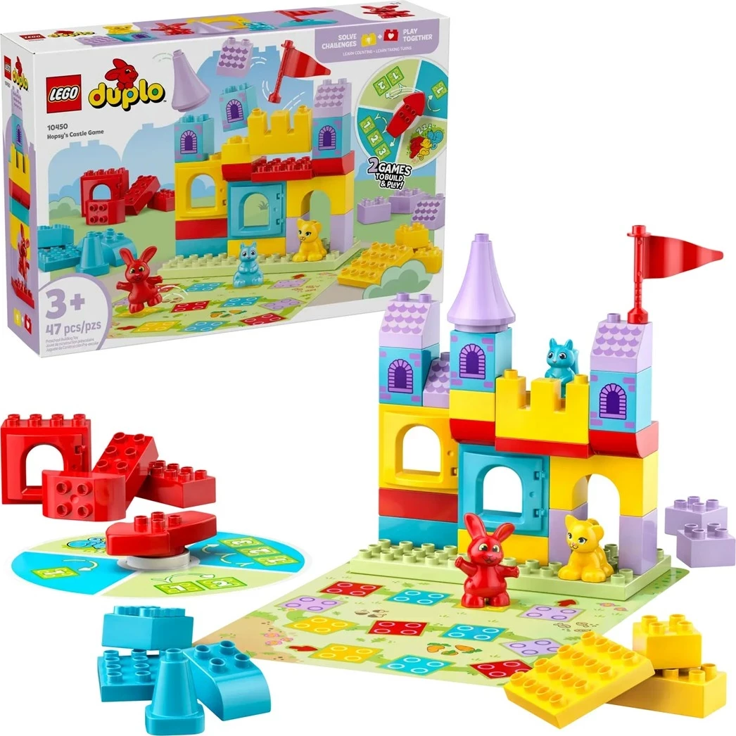 Set lodrash LEGO DUPLO Hopsy's Castle Game, 47 pjesë, shumëngjyrëshe
