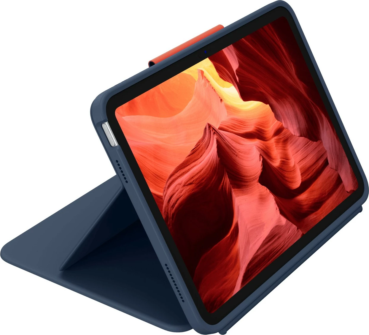 Mbështjellës me tastierë Logitech Rugged Combo 4 Touch për iPad 10th gen Classic Blue (FR)
