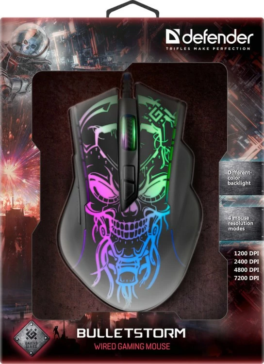 Maus gaming Defender BULLETSTORM GM-928, me kabllo, 7200 DPI, i zi