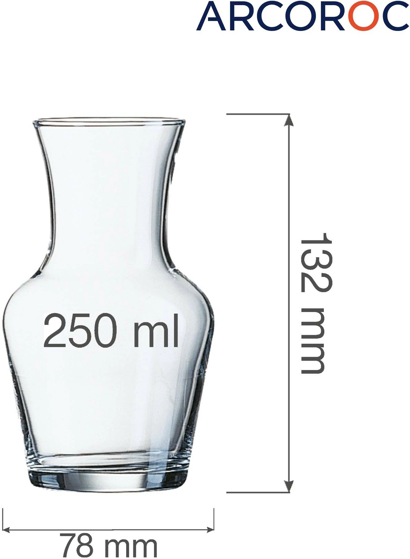 Karafë, Arcoroc A Vin, 250 ml, qelq, transparente