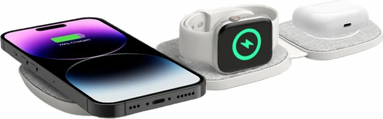 Karikues wireless 3-në-1 Tech-Protect QI15W-A32 me MagSafe, për iPhone/Apple Watch/AirPods, Gri