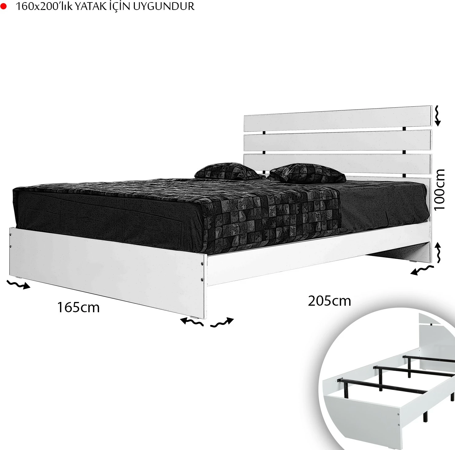 Krevat dopio Hanah Home, Fuga 160, ngjyrë lisi