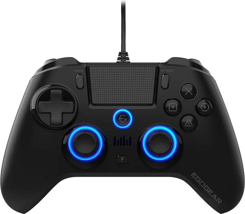 Kontroller me kabllo EGOGEAR SC10 RGB, për PS4/PS3/PC, jack 3.5 mm, kabllo 2 m, i zi