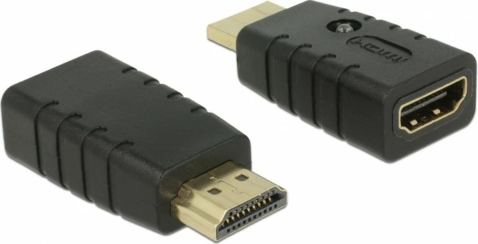Adapter HDMI DeLOCK 63320, mashkull-femër, 4K 60Hz, e zezë