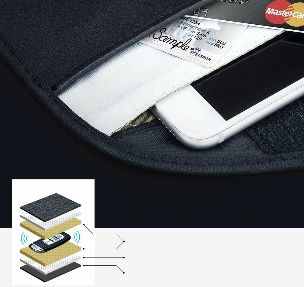 Mbështjellës anti-vjedhje Hurtel Faraday Box, 20x11cm, i zi