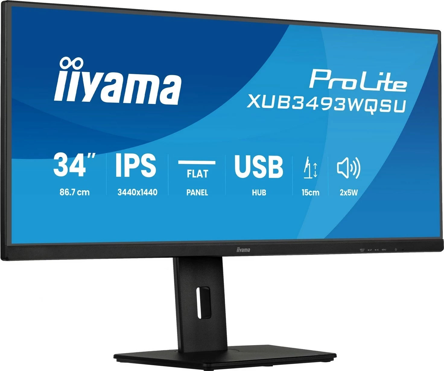 Monitor iiyama ProLite XUB3493WQSU-B6, 34 inç, UWQHD, 120Hz, IPS, zi