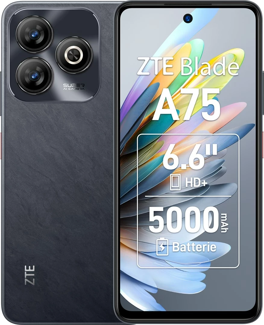 Celular ZTE Blade A75, 6.6", 4 GB RAM, 128 GB, 5000 mAh, Zi