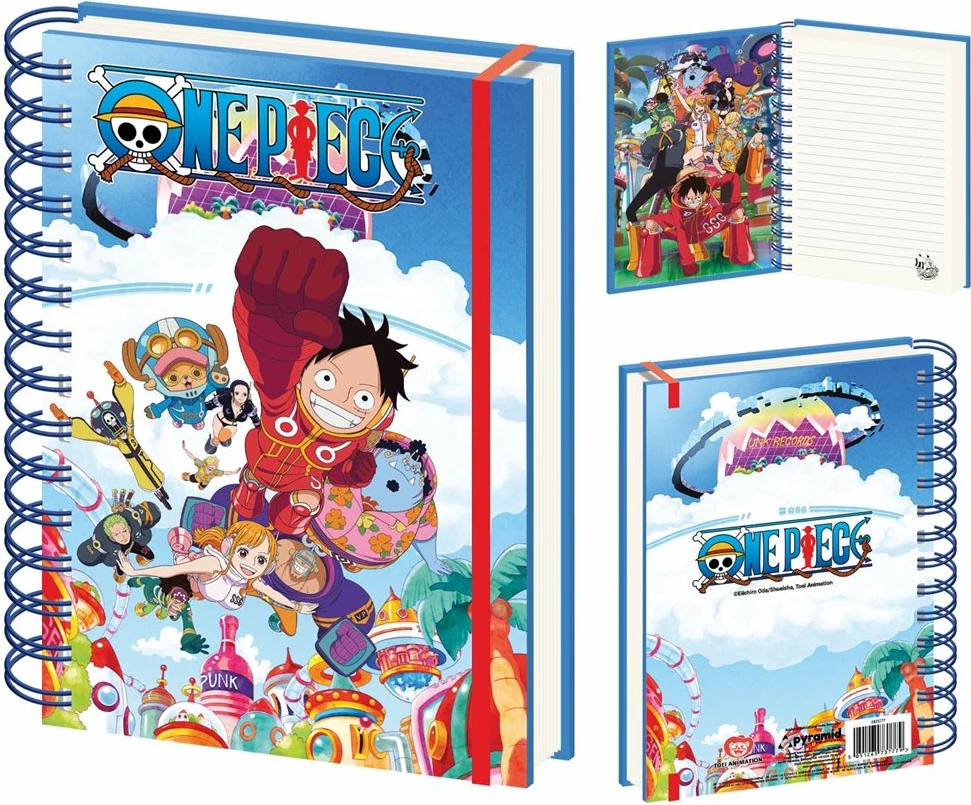 Bllok shënimesh spiral Pyramid International One Piece Anime (Egghead) A5, kopertina të forta, blu