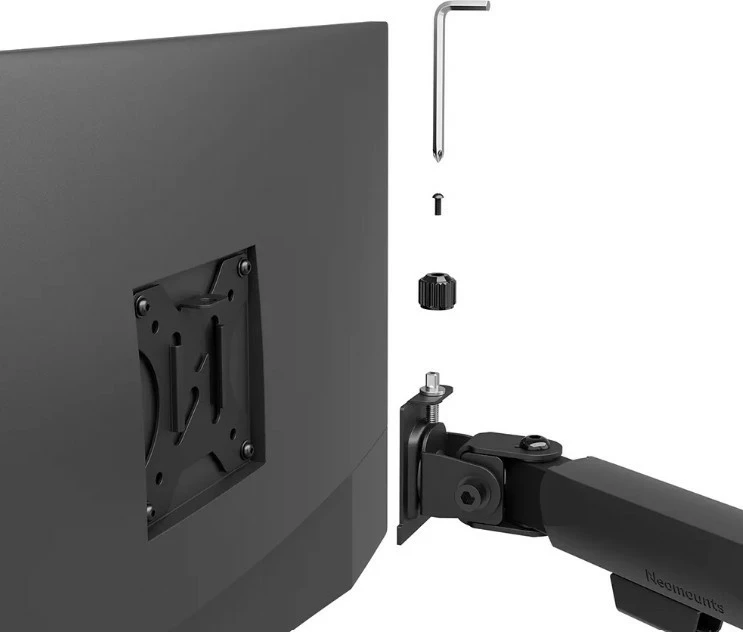 Krah monitori për tavolinë Neomounts DS60-600BL2, për 2 monitorë, Çelik, E zezë