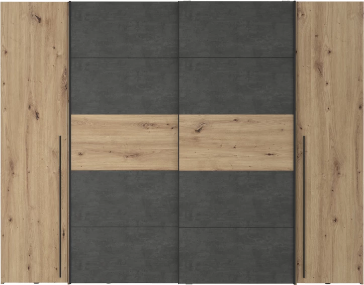 Dollap me 4 dyer Verzo, ngjyrë lisi-antracit, 270.5x61.5x210.5cm