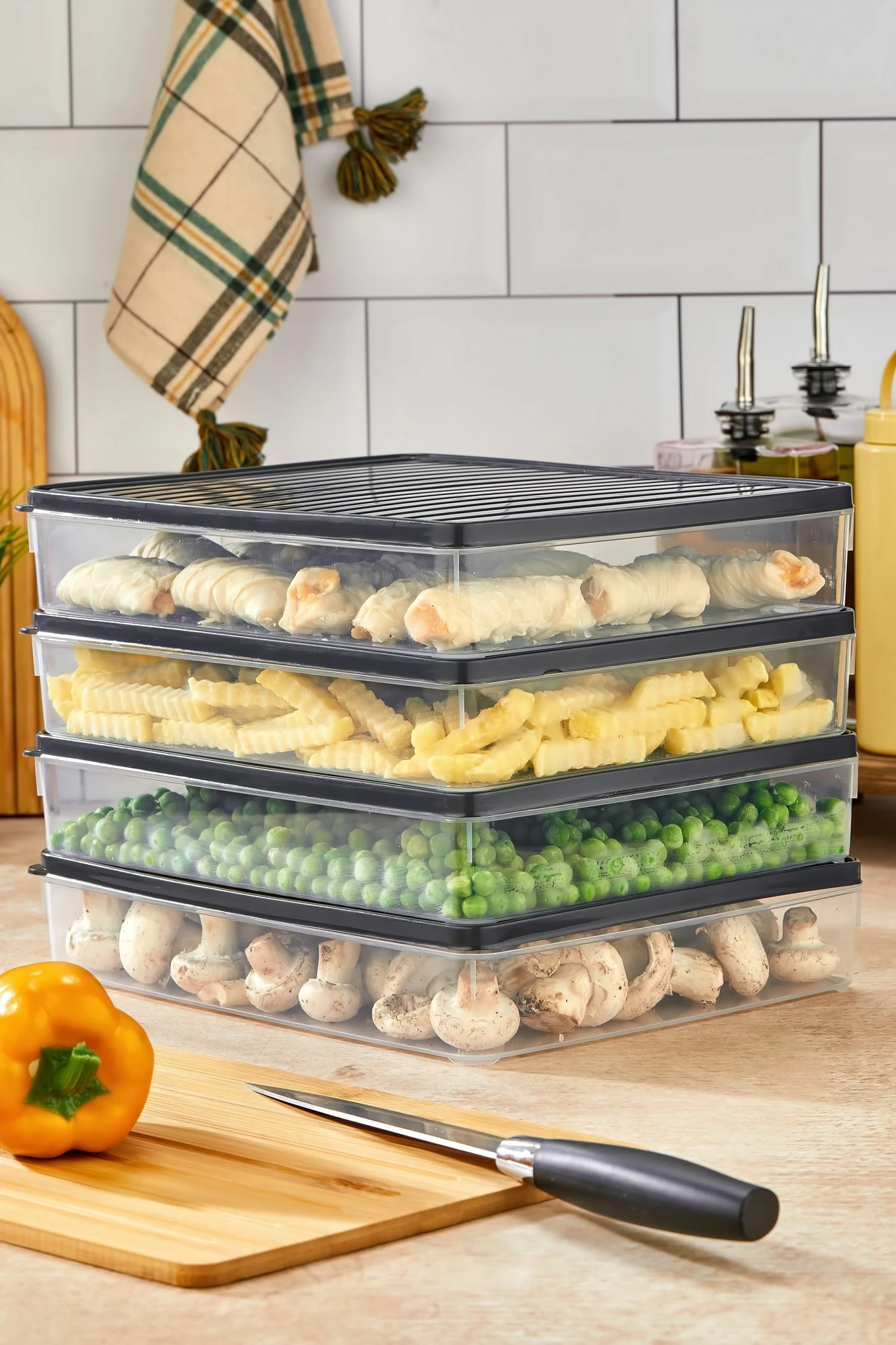 Set kuti plastike për organizim, 4 copë, ngjyrë antracit, VİTABOX4'LÜ-ANTRASİT, 2.8L