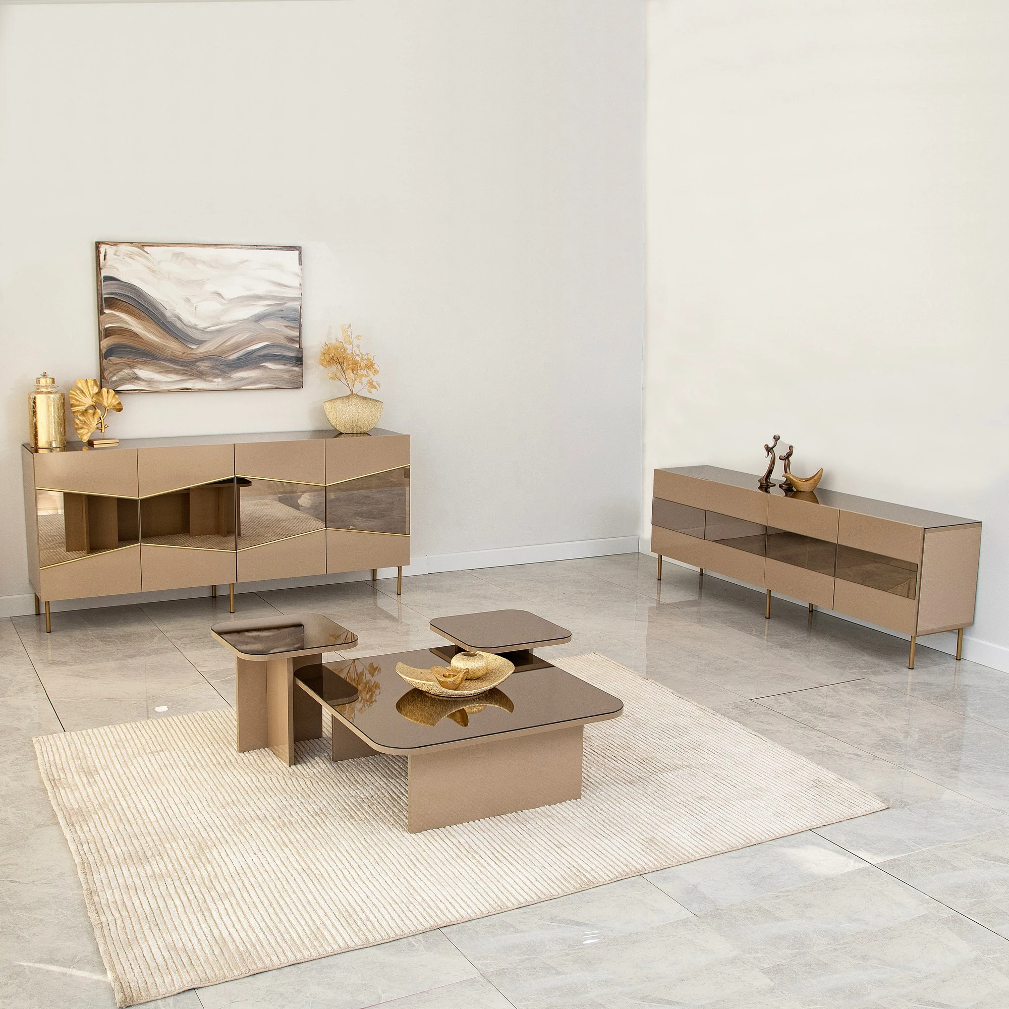 Konsolë Hanah Home, Nice, bronz dhe ari