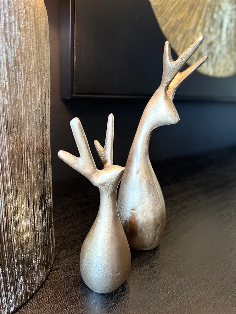 Dekor për Krishtlindje, drenushe, alumin, ngjyrë ari, 7x6x20 cm