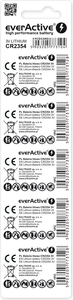 Bateri litium everActive CR2354, set 5 copë