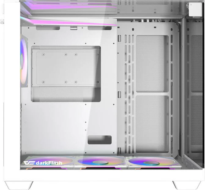 Kasë Darkflash TH285, ATX, 4 ventilatorë, xham i temperuar, e bardhë