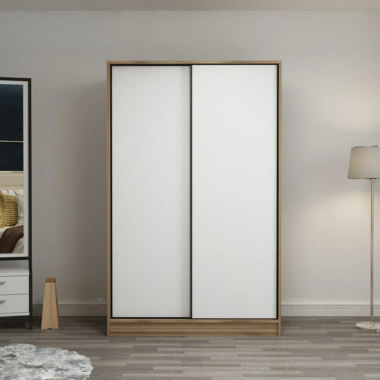 Dollap Skye Decor, ngjyrë e bardhë dhe lis, 2315