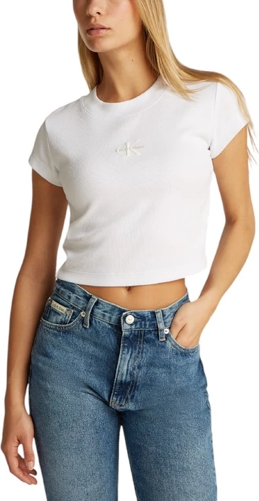 Maicë Calvin Klein Jeans për femra, e bardhë