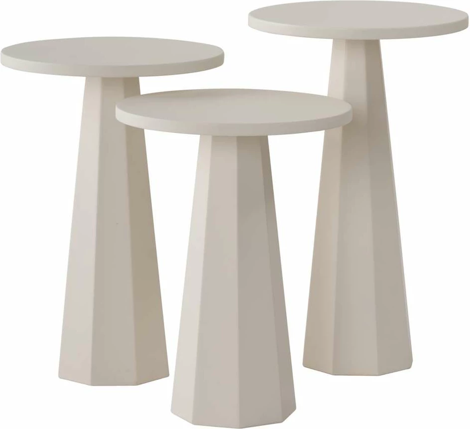 Set tavolinash anësore Skye Decor, Lilyum (57 + 52 + 47) - e bardhë