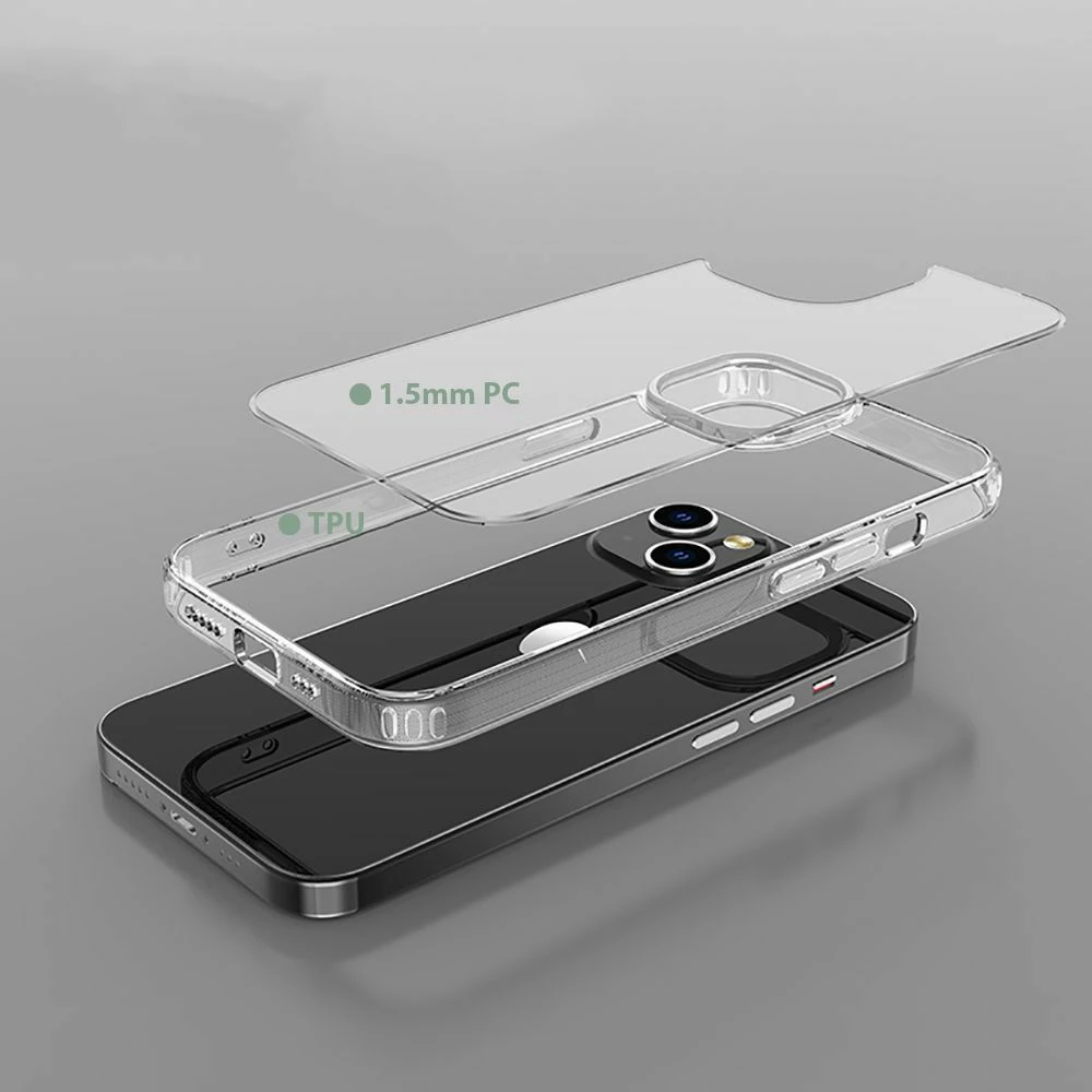 Mbështjellës Tech-Protect FlexAir Hybrid për iPhone 14, Transparent