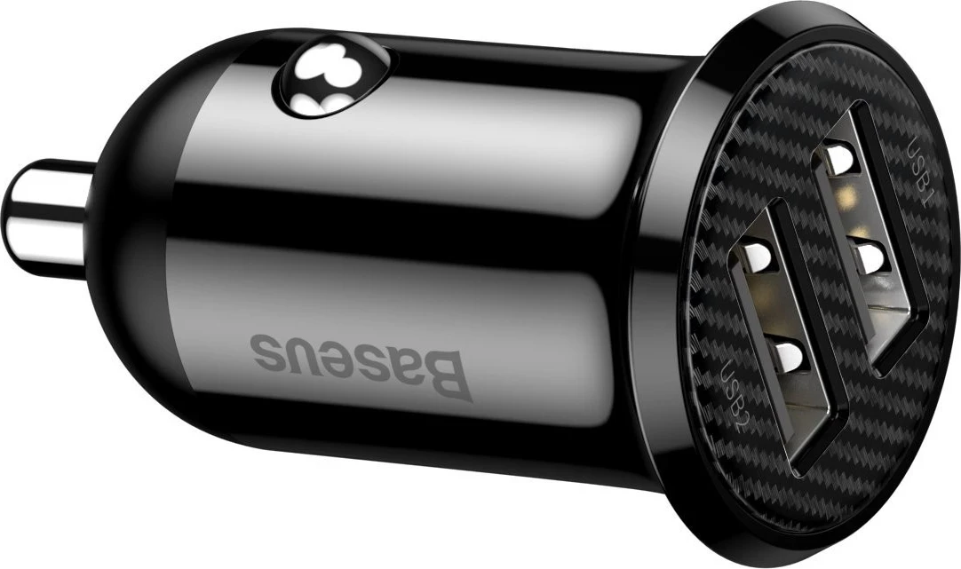 Mbushës për veturë Baseus Grain Pro me 2x USB, ngjyrë e zezë