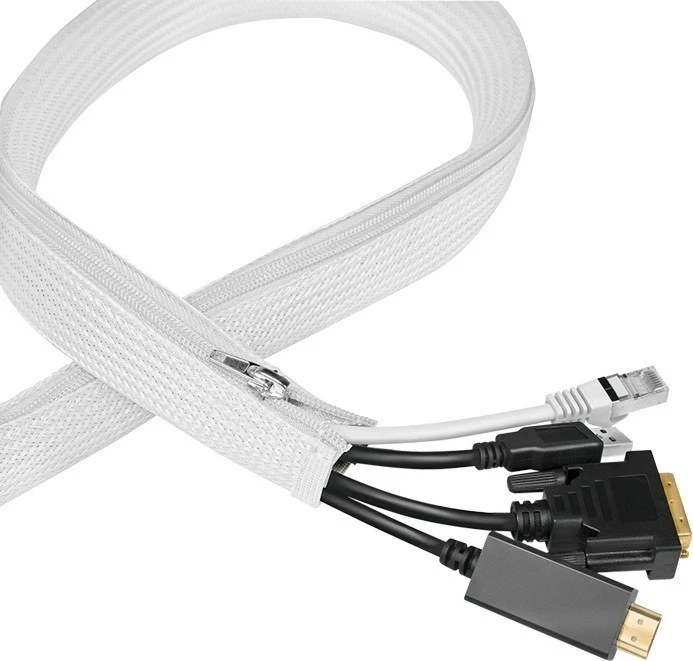 Organizer kabllosh Logilink elastyczny 5.0m x 50mm bardhë