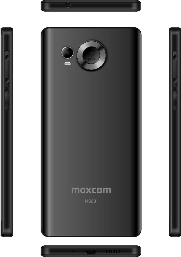 Celular Maxcom MS601, 4 GB RAM, 64 GB, 6", Android 14, i zi, me mbështjellës dhe karikues tavoline