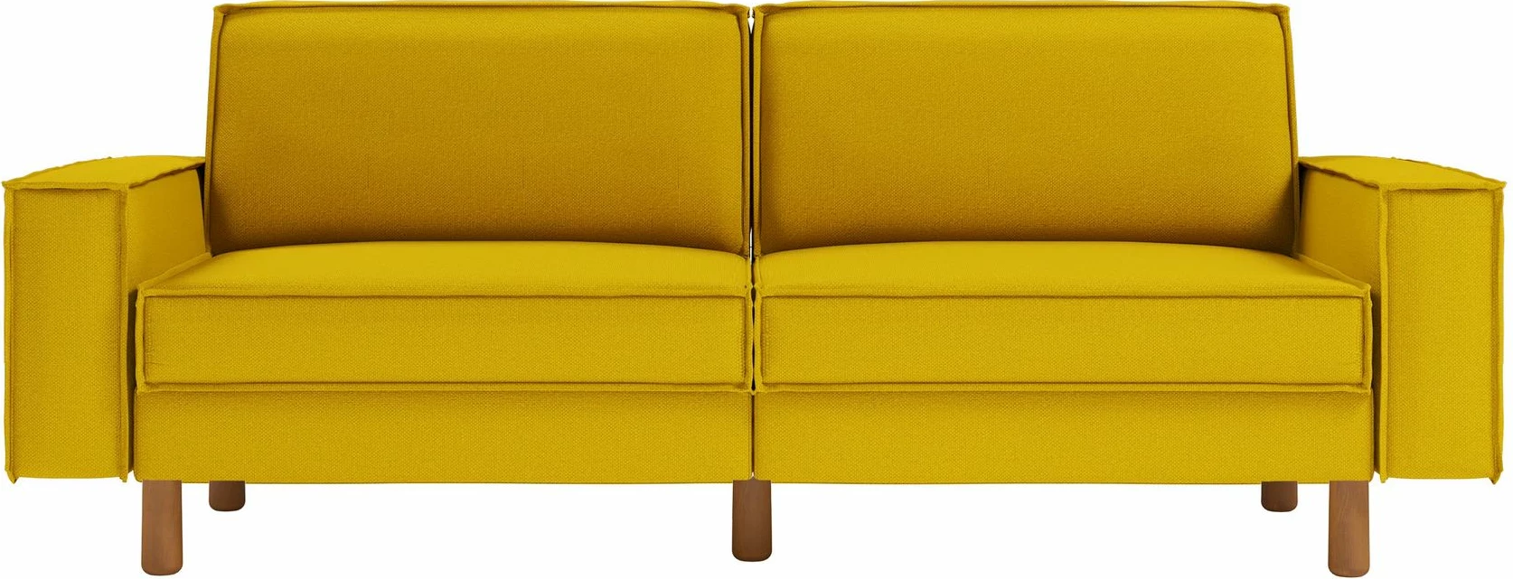 Divan treshe Atelier del Sofa, ngjyrë sunflower, walnut