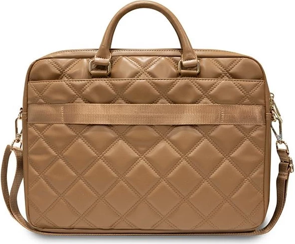 Çantë laptopi Guess Quilted 4G, 16 inç, lëkurë ekologjike, Kafe