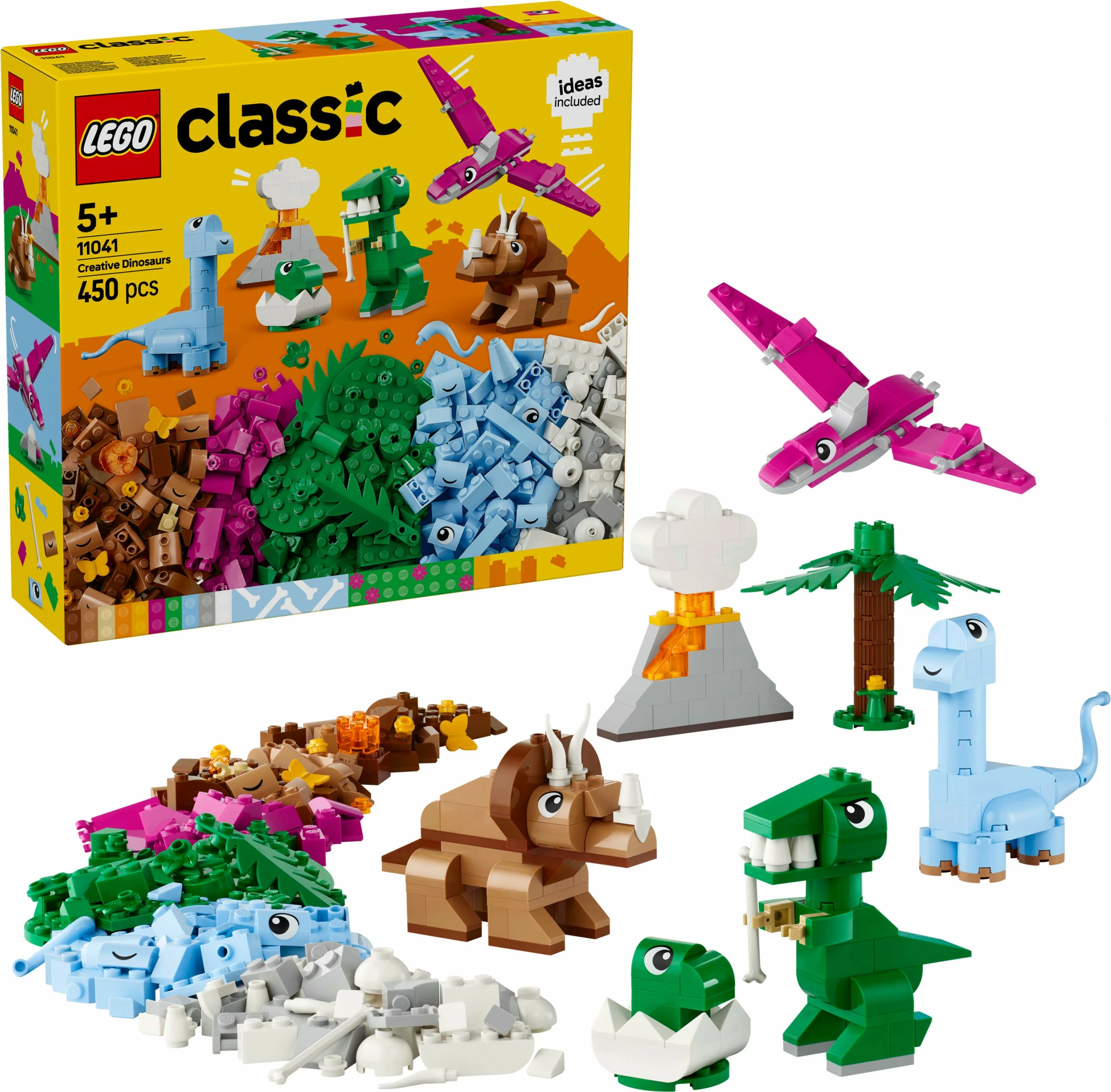 Set ndërtimi LEGO Classic 11041 Kreative Dinosaurier, 450 pjesë, shumëngjyrësh