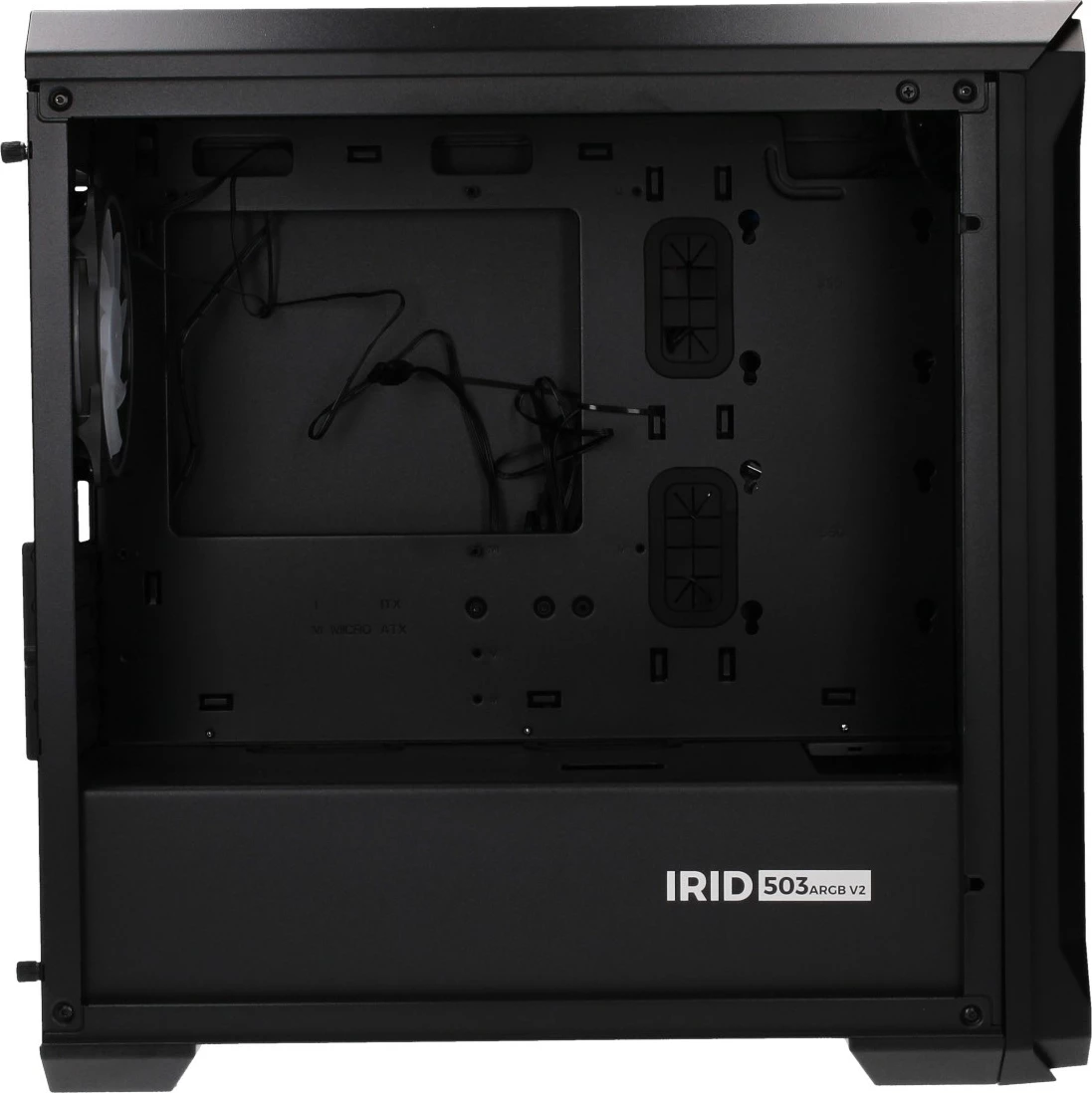 Kasë Genesis Irid 503 V2 Micro Tower me ARGB, USB 3.0, e zezë