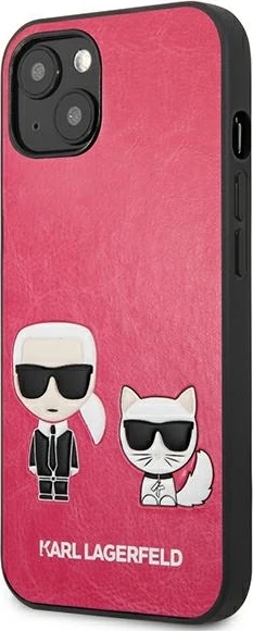 Mbështjellës Karl Lagerfeld KLHCP13SPCUSKCP për iPhone 13 mini 5.4", fuksia, hardcase Ikonik Karl & Choupette