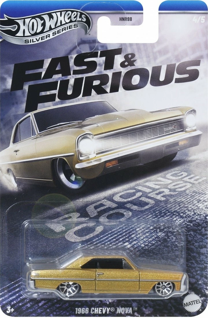 veturë lodër metalike Hot Wheels Fast & Furious 1966 Chevy Nova 1:64, ngjyrë ari