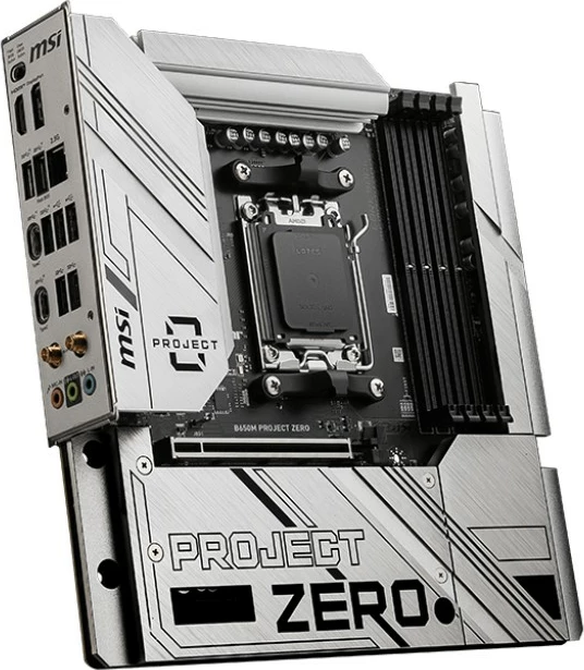 Pllakë amë MSI B650M PROJECT ZERO, Socket AM5, 128 GB, DDR5-SDRAM, argjendtë
