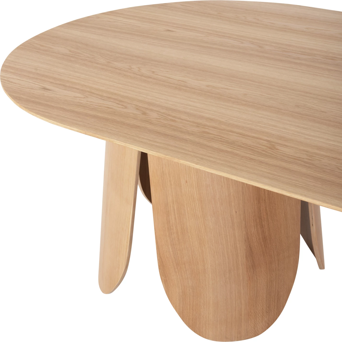 Tavolinë ngrënieje ovale DENTY FH9611.01 MDF me furnir lisi - lis natyral 240x120x75Hcm