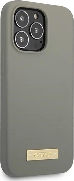 Mbështjellës Guess GUHMP13LSPLG për iPhone 13 Pro / 13 6.1", silikon, MagSafe, Gri