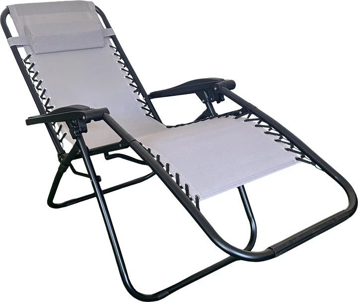 Karrige palosëse relaksuese Mirka, textilene-metal, anthracite-e zezë, 65x165x110 cm