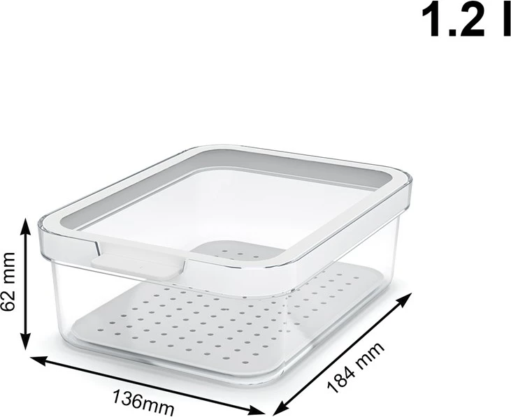 Enë ushqimore Rotho Rondo Cauma, 1.2l, transparente