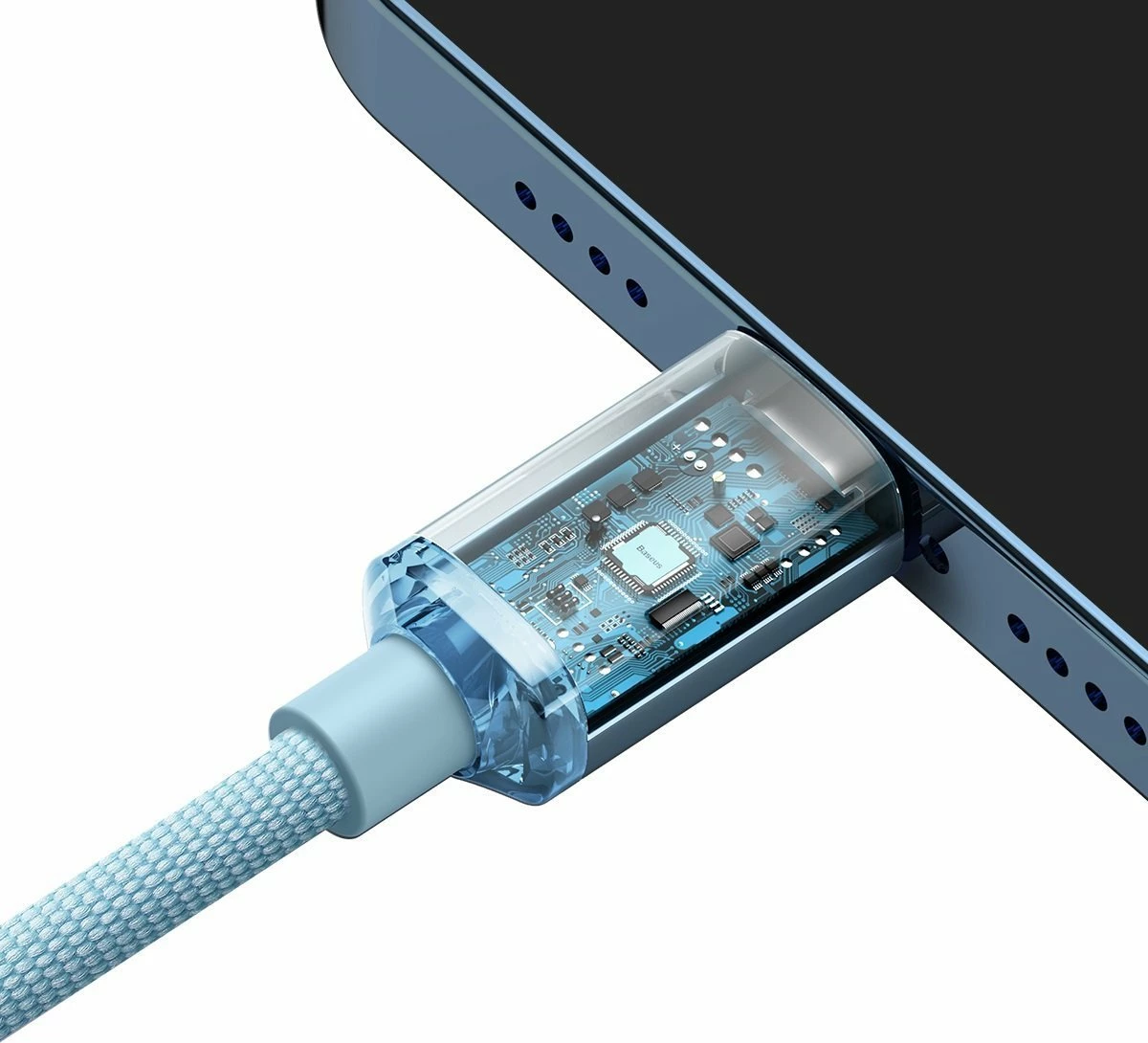 Kabllo Baseus Crystal Shine BSU3637/CAJY001303 USB-C në Lightning 1.2 m PD 20W, e kaltër e çelët