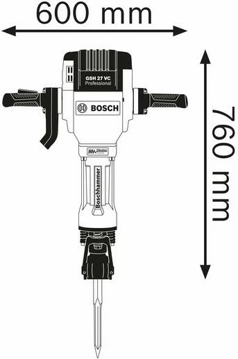 Çekiç demolues Bosch 0 611 30A 000, 62 J, 1000 bpm, 2000 W, 29.5 kg