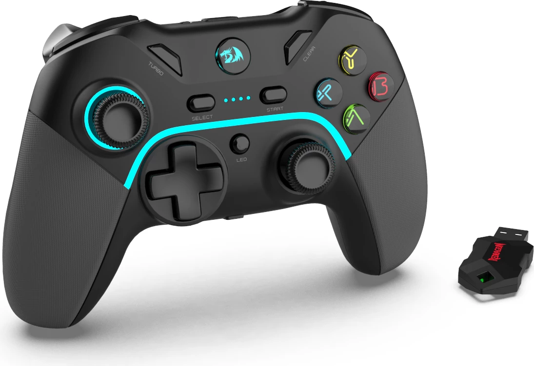 Kontroller lojërash wireless Redragon Harrow Pro, 2.4GHz, bateri 600 mAh, për PC/PS3, i zi