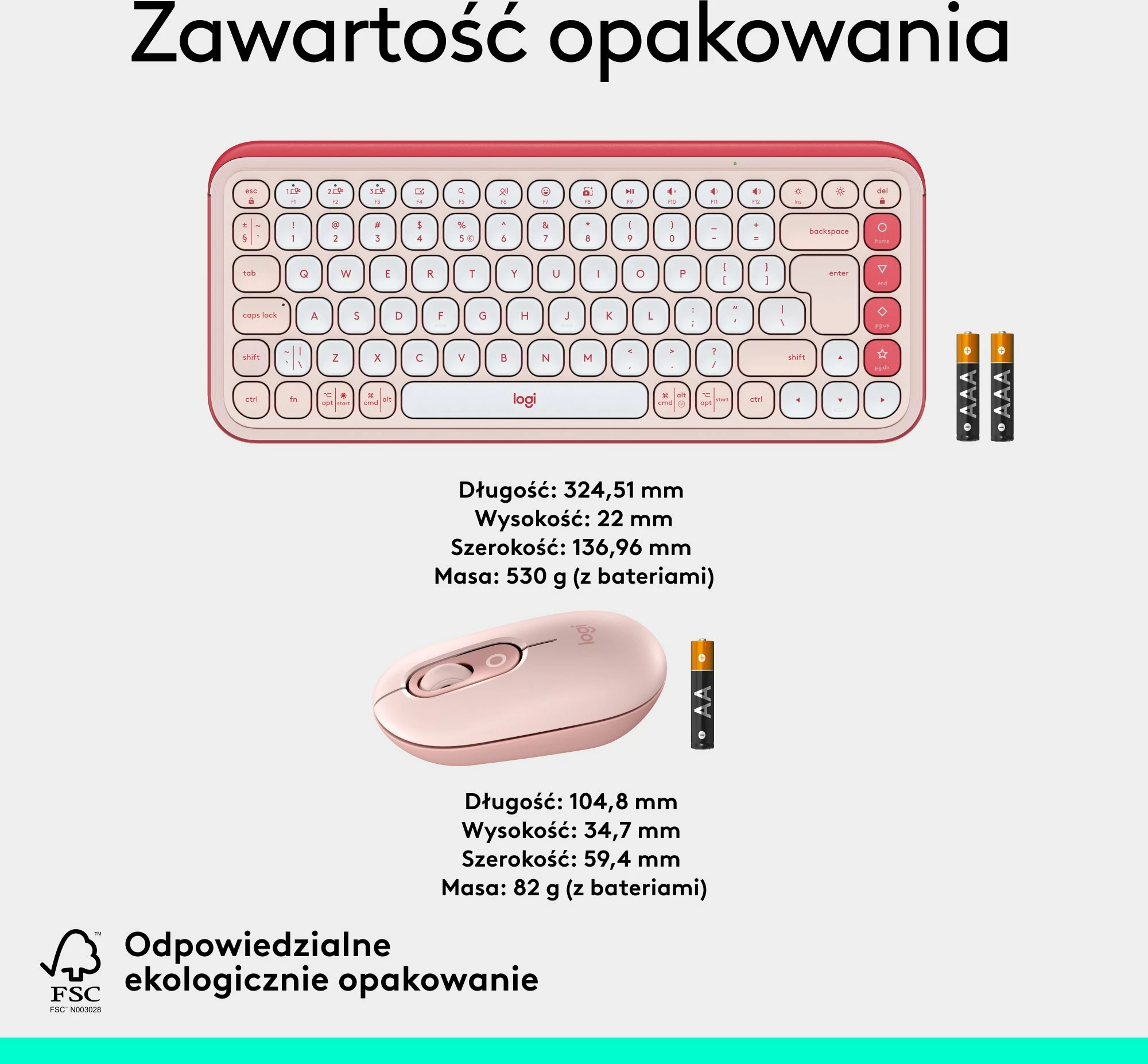 Set tastierë + maus Bluetooth Logitech POP Icon Combo 920-013142, rozë